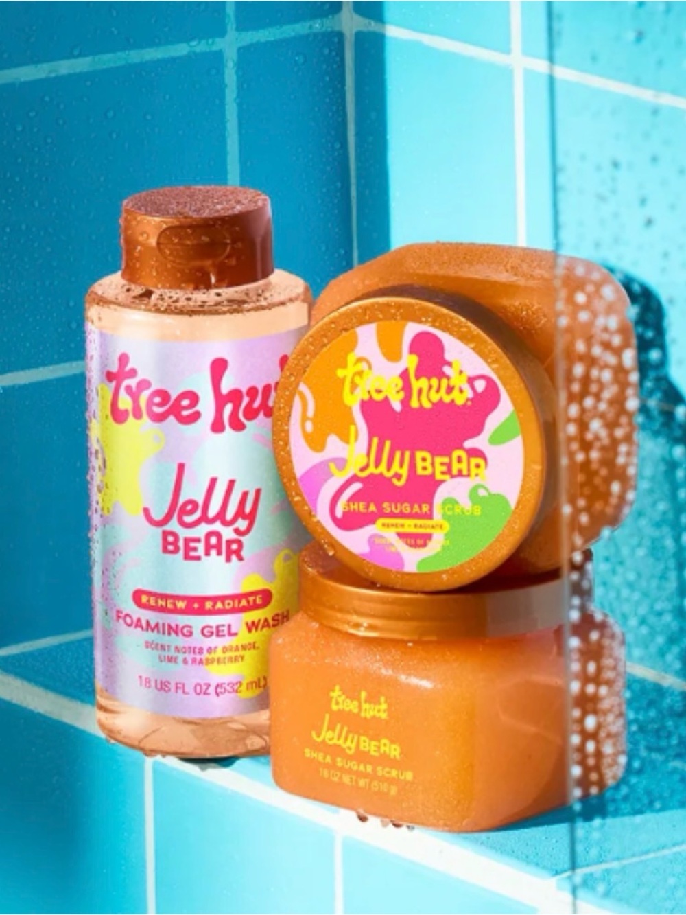 New Tree Hut Jelly Bear Body Wash & Shea Sugar Scrub Set